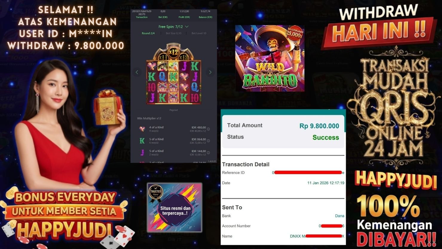 HAPPYJUDI JACKPOT SLOT WILD BANDITO